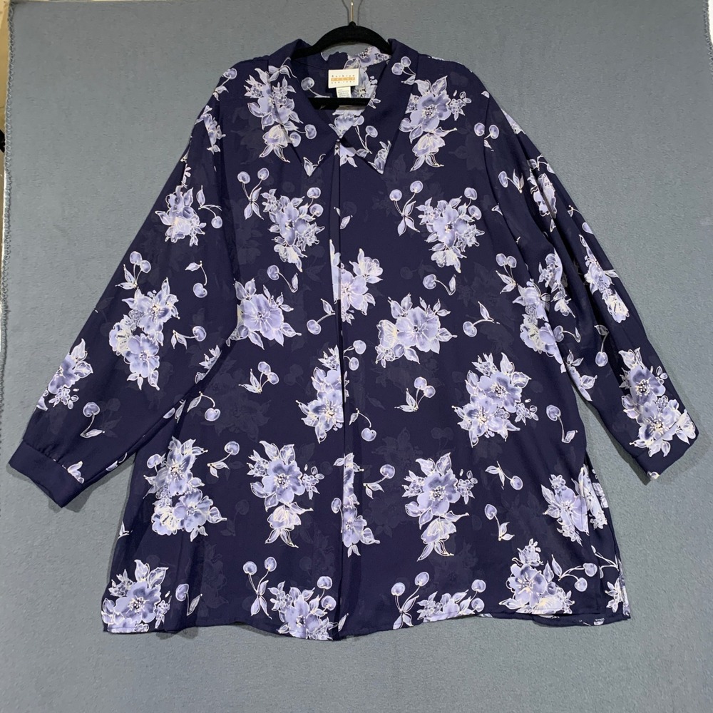 Kathryn Deene New York Jacket Size 26 / 4X Floral Print One Button Plus Size